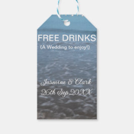 Freie Getränke Save the Date Strandhochzeit hinzuf Geschenkanhänger