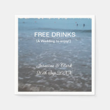 Freie Getränke Save the Date Strandhochzeit hinzuf