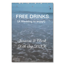 Freie Getränke Save the Date Strandhochzeit hinzuf