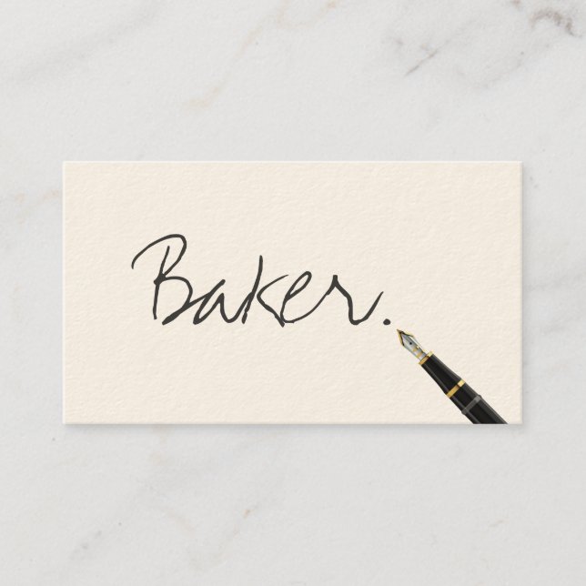 Freie Handschrifts-Skript-Bäcker-Visitenkarte Visitenkarte (Vorderseite)