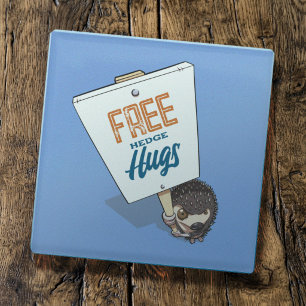 Freie Hedge Hugs Funny Igel Picket Cartoon Glasuntersetzer