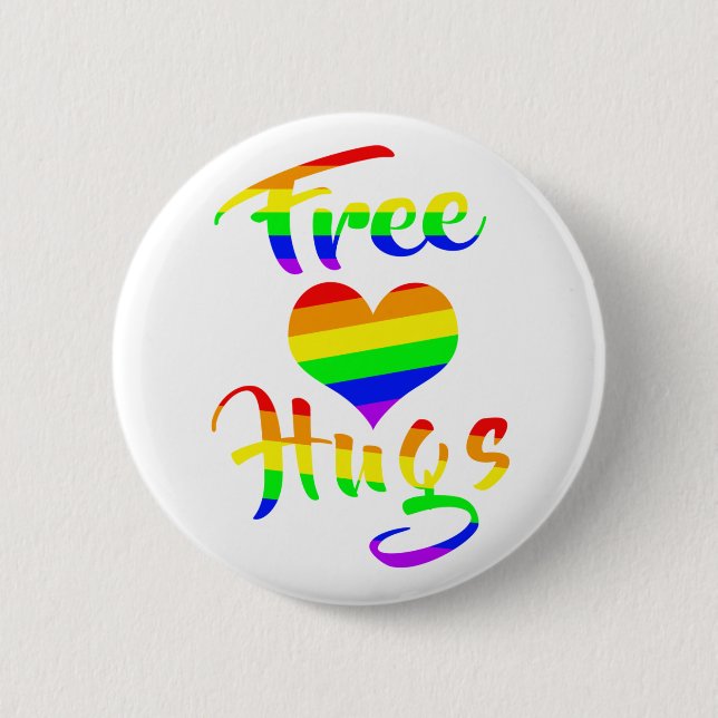Freie Hugs | LGBTQ+-Preis Button (Vorderseite)