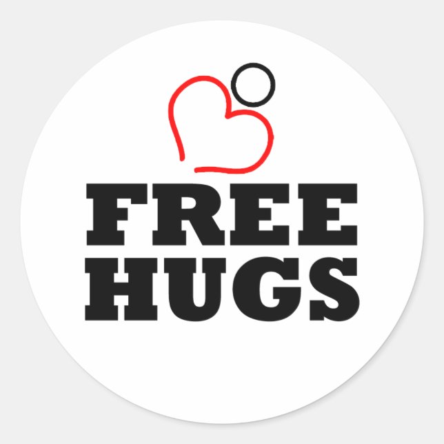Freie Hugs Runder Aufkleber (Vorderseite)
