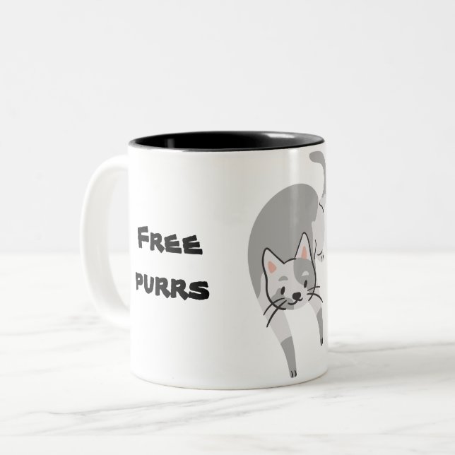 Freie Knüppel- und Kätzchenstimmen Zweifarbige Tasse (Vorderseite Links)
