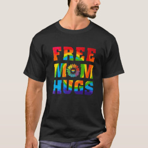 Freie Mama Hugs Gefärbte Krawatte Regenbogen Herzb T-Shirt