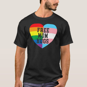 Freie Mama Hugs Lgbt Rainbow Heart Gay Lgbt Pride T-Shirt