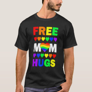 Freie Mama Hugs Regenbogen Herz LGBT Gay Lesbian P T-Shirt