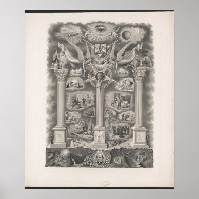 Freie Masons Felsen der Oddfellowship Poster (Vorne)