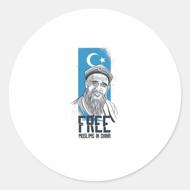 Freie Muslime Runder Aufkleber (Vorderseite)