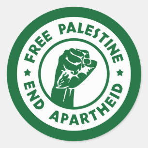 Freie Palästina-End-Apartheid Runder Aufkleber
