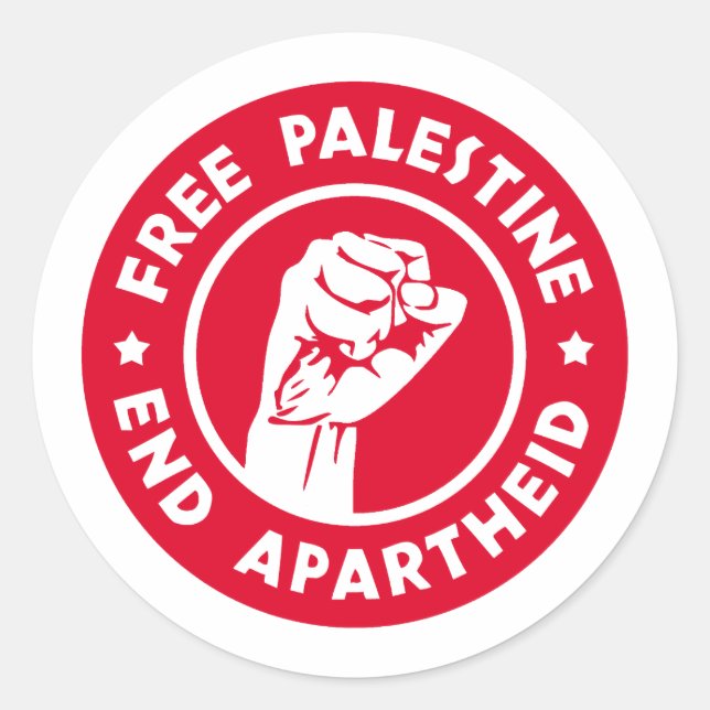 Freie Palästina-End-Apartheid Runder Aufkleber (Vorderseite)