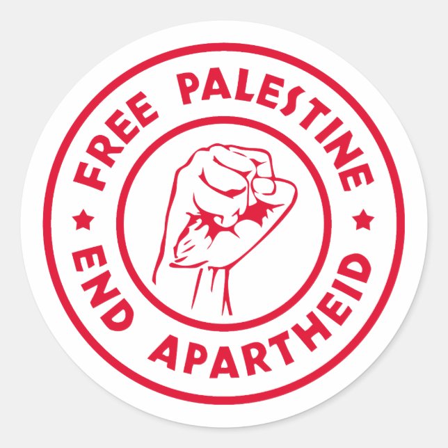 Freie Palästina-End-Apartheid Runder Aufkleber (Vorderseite)