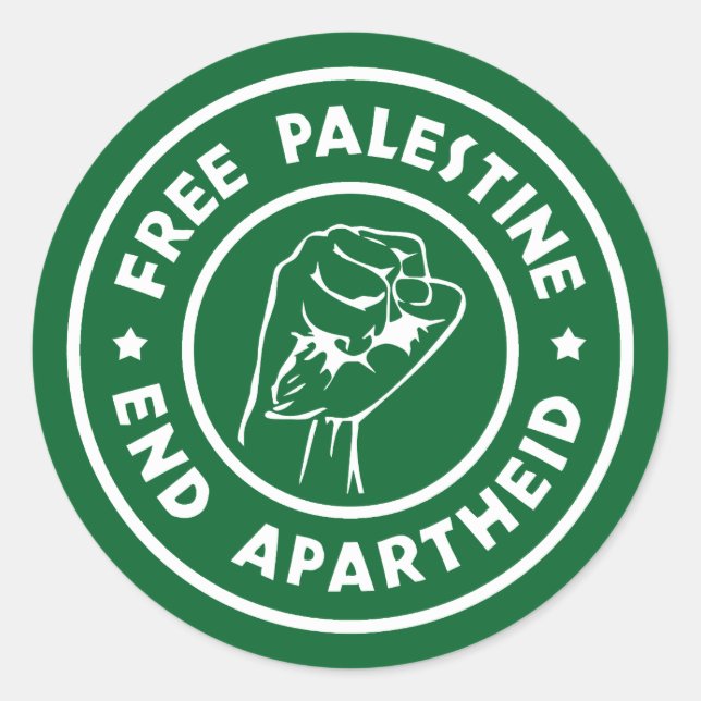 Freie Palästina-End-Apartheid Runder Aufkleber (Vorderseite)