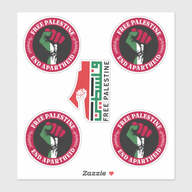 Freie Palästina-Ende-Apartheid II Aufkleber (Blatt)