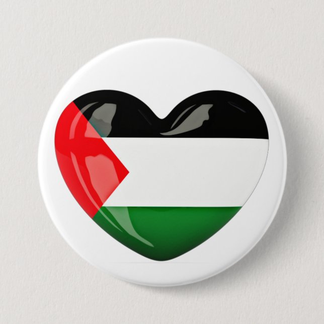 Freie Palästina. Herzgestaltete palästinensische F Button (Vorderseite)