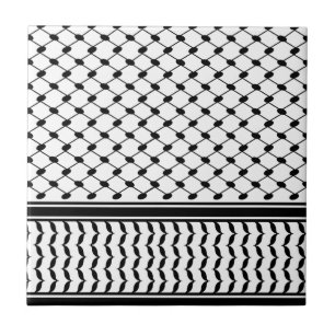 Freie Palästina Keffiyeh Muster schwarz-weiß Fliese