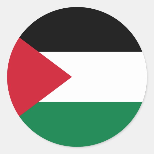 Freie Palästina - Palästinensische Flagge (ع ل م ف Runder Aufkleber (Vorderseite)