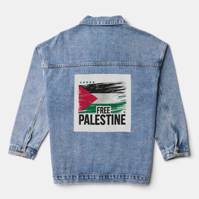 Freie Palästina-Unterstützung Jeansjacke (Rückseite)