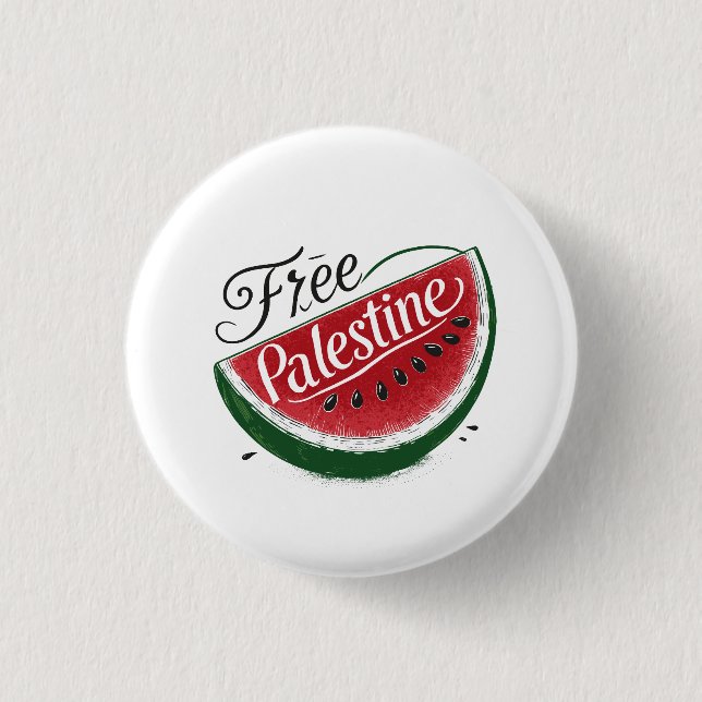 freie Palästina-Wassermelone Button (Vorderseite)