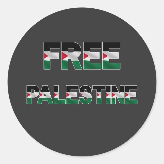 Freie Palästinafahnen Buchstaben Unity Pride Freih Runder Aufkleber (Vorderseite)