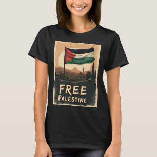 Freie palästinensische Fahne mit Golden Palett T-Shirt