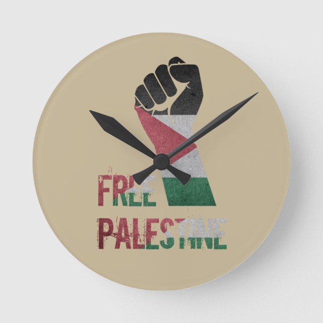 freie palestine Freiheit Runde Wanduhr (Vorderseite)