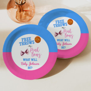 Freie Pfeile oder rosa Bögen Basketball Gender-Anz Pappteller