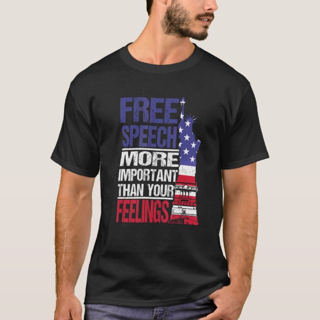 Freie Rede wichtiger als Gefühle kostenlos T-Shirt (Vorderseite)