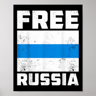 Freie Russland Neue russische Flagge Weißes blaues Poster