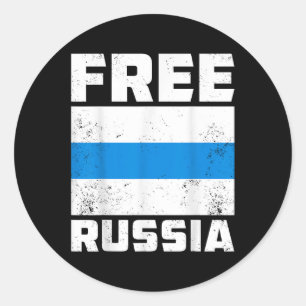 Freie Russland Neue russische Flagge Weißes blaues Runder Aufkleber