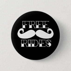 Freie Schnurrbart-Fahrten Button
