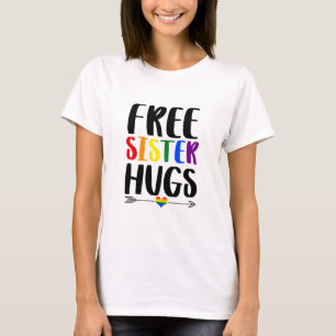 Freie Schwanzhugs mit Arrow-Regenbogen-Gay Pride T-Shirt