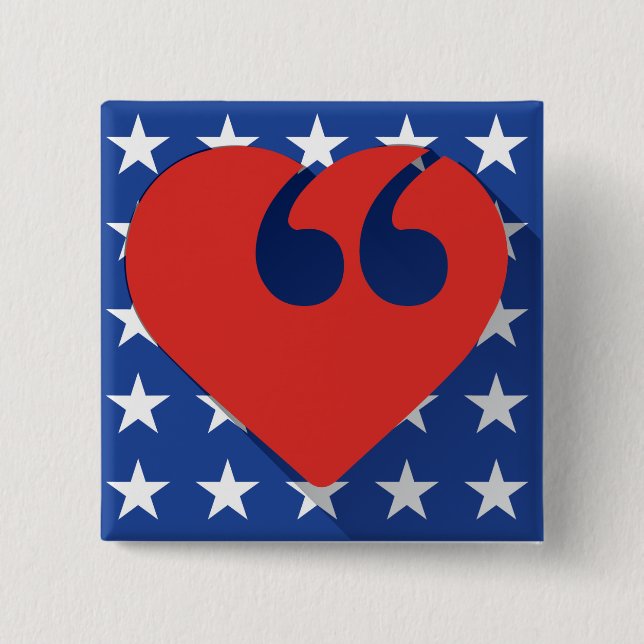 Freie Sprache USA-Liebe-Knopf Button (Vorderseite)