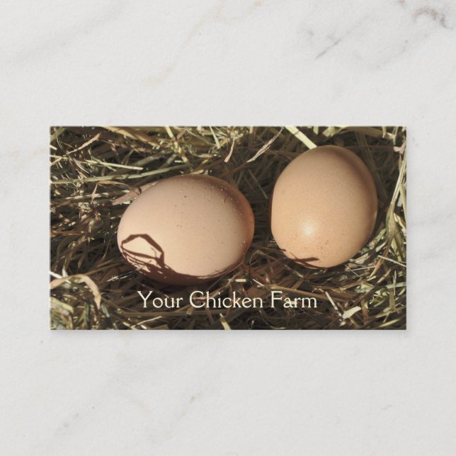 Freie Strecke eggs auf einem Bett des Heus Visitenkarte (Vorderseite)