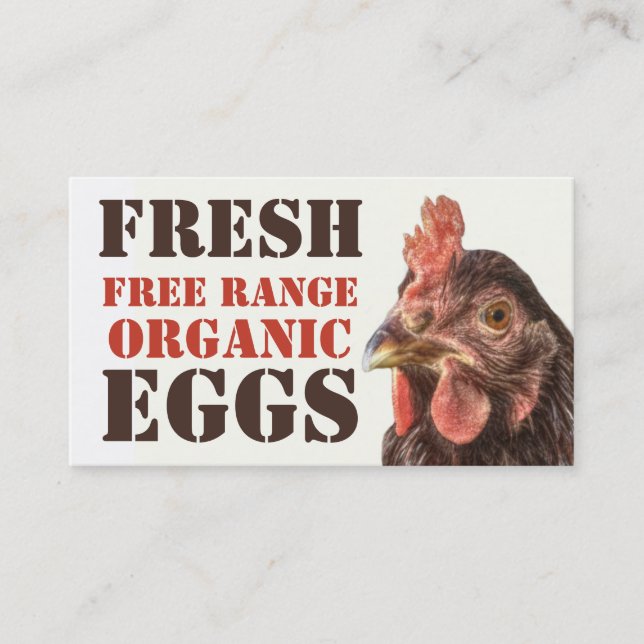 Freie Strecken-Bio Eier - Schicht-Huhn Visitenkarte (Vorderseite)