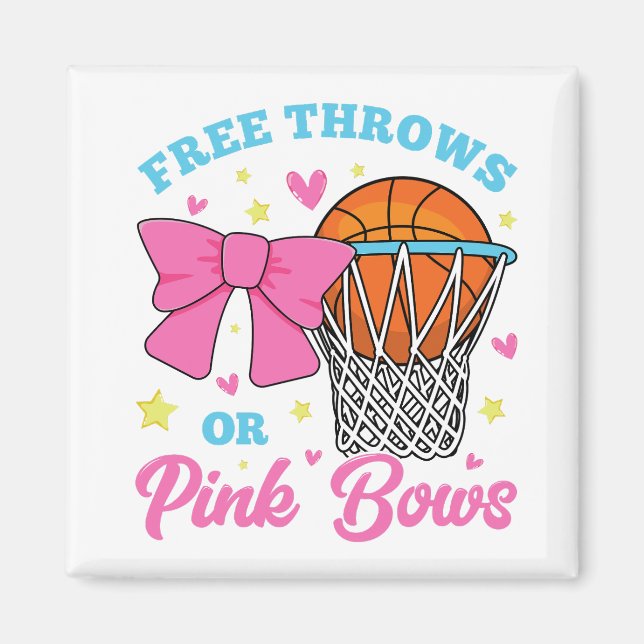 Freie Throws oder rosa Bows Square Magnet (Vorne)