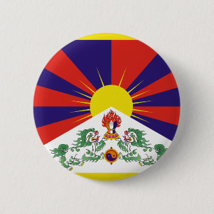 Freie Tibet-Flagge Button