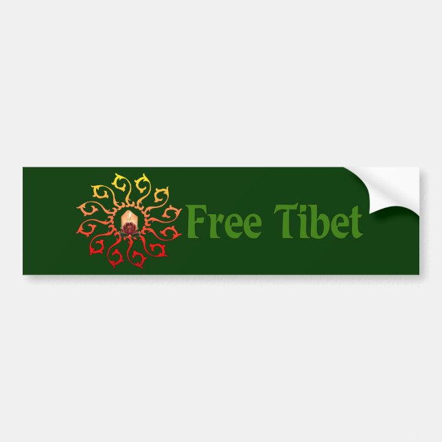 Freie Tibet-Kerze Autoaufkleber (Vorne)