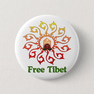 Freie Tibet-Kerze Button
