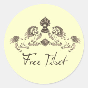 FREIE TIBET-T - SHIRTS U. -GANG RUNDER AUFKLEBER