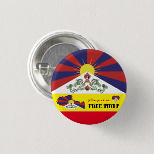 Freie Tibet & Tibetische Flagge, Karte, Herz/Tibet Button