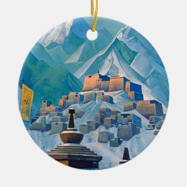 Freie Tibet-Verzierung Keramikornament (Vorne)
