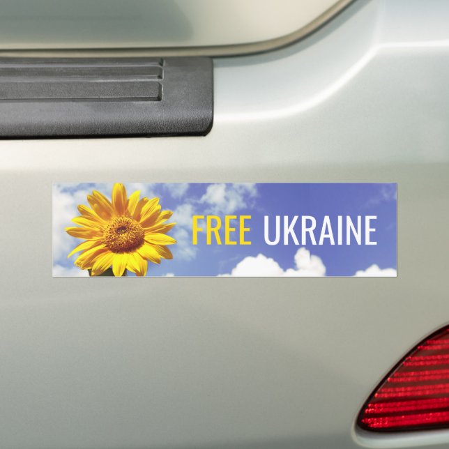 Freie Ukraine Blauer Gelbblütenfrieden Autoaufkleber (Auf Auto)