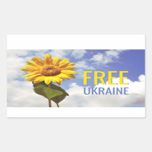 Freie Ukraine Blauer Gelbblütenfrieden Rechteckiger Aufkleber
