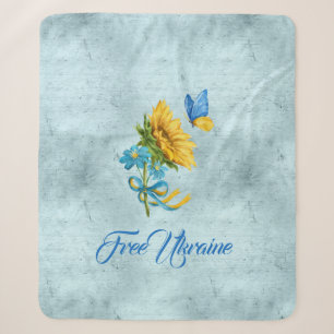 Freie Ukraine Sonnenblumen und Schmetterling Sherpadecke