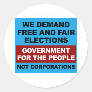 Freie und faire Wahlen Runder Aufkleber