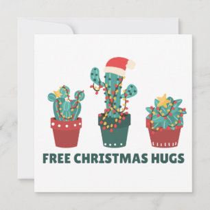 Freie Weihnachtshugs Funny Cactus Pflanze Einladung