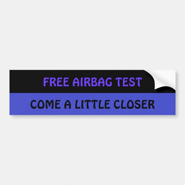 FREIER AIRBAG-TEST. kommen naheres wenig Autoaufkleber (Vorne)