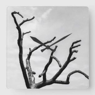 freier Baum Quadratische Wanduhr