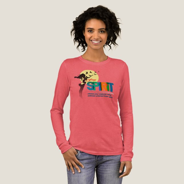 Freier Geist | Frauen Langarm Tri-Blend Shirt (Volle Vorderseite)